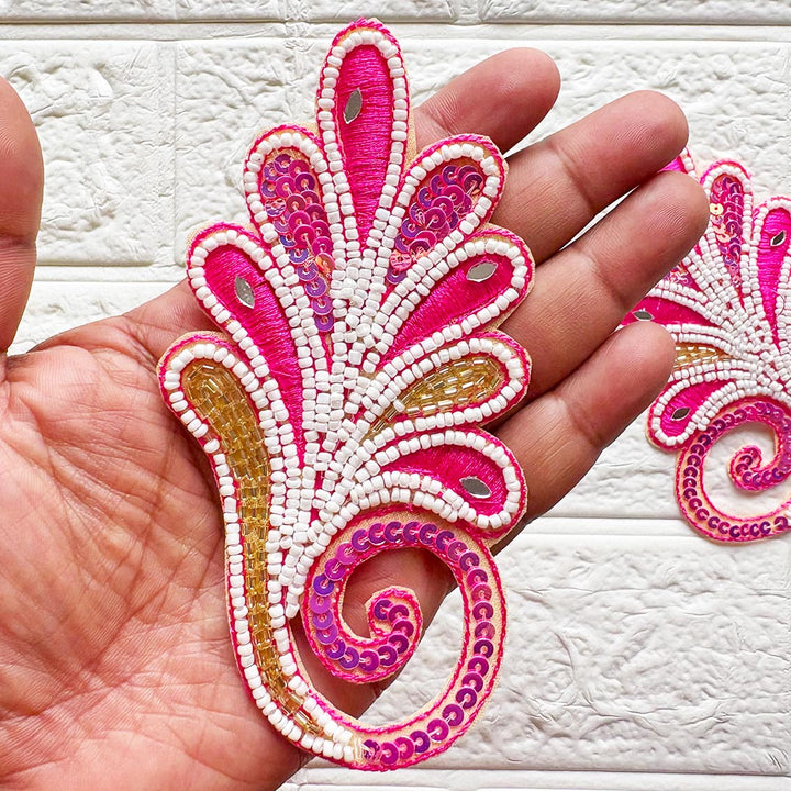 Leaf Beaded Patch | Pack of 4 for Diwali Festive DIY Art &amp; Craft Work