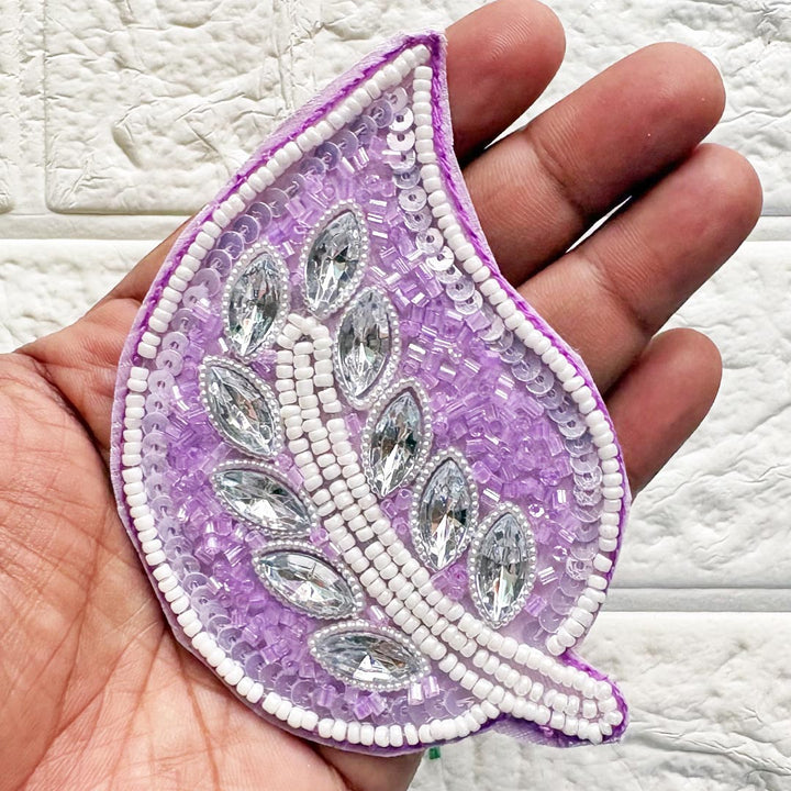 Beaded Sequins Leaf Patch | Pack of 4 for Diwali Festive DIY Art &amp; Craft Work