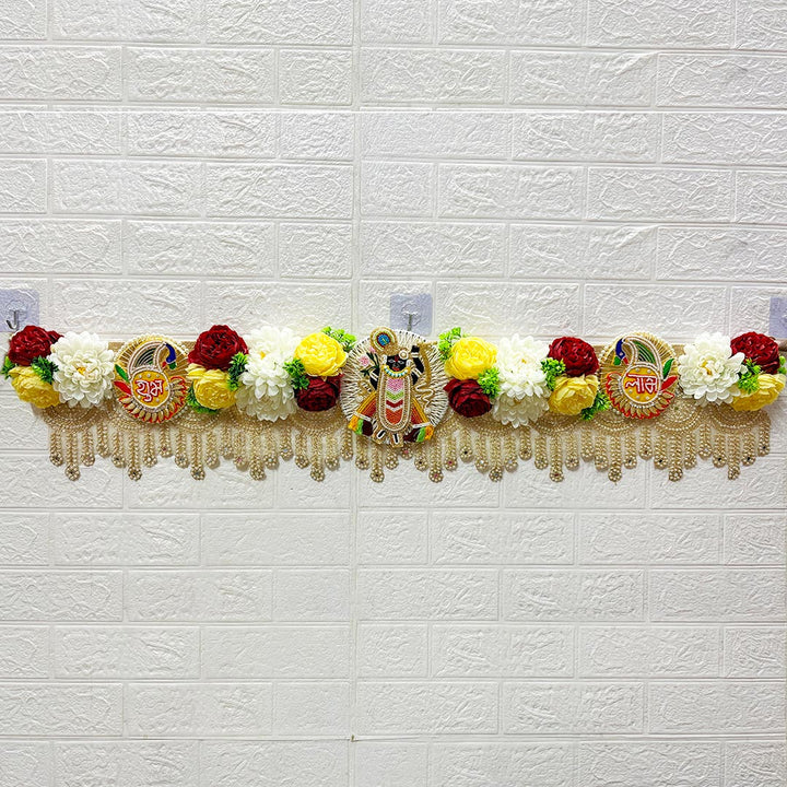 Shrinathji Shubh Labh Toran for Home &amp; Office Entrance | Mandir Decoration | Decorative Door Hanging Bandanwar