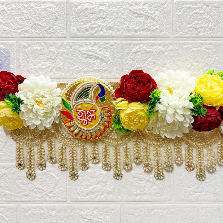 Shrinathji Shubh Labh Toran for Home &amp; Office Entrance | Mandir Decoration | Decorative Door Hanging Bandanwar