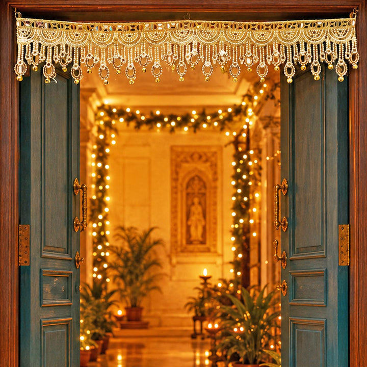 Beaded Lace Toran for Home &amp; Office Entrance | Mandir Decoration | Decorative Door Hanging Bandanwar