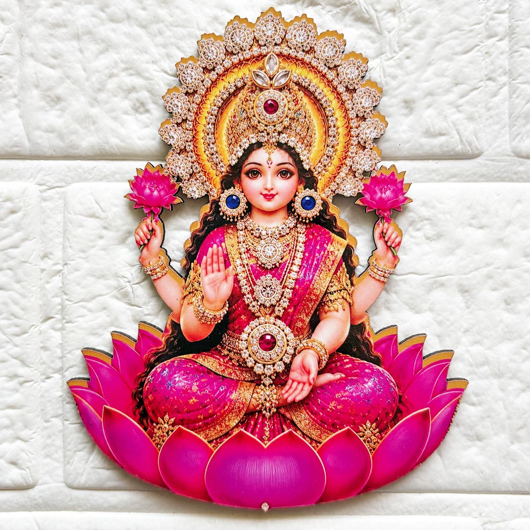 Maa Lakshmi printed mdf Cutout Pack of 10 | DIY Decoration, Toran, Bandhanwar | 5 inch