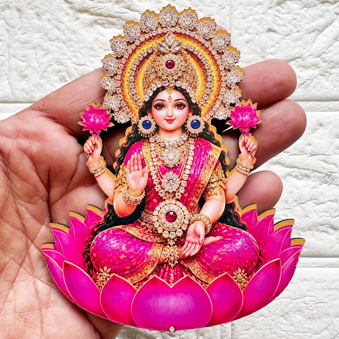 Maa Lakshmi printed mdf Cutout Pack of 10 | DIY Decoration, Toran, Bandhanwar | 5 inch