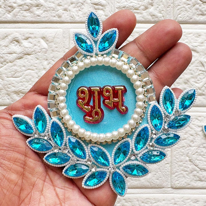 Leaf Stoned Patch | Pack of 4 for Diwali Festive DIY Art &amp; Craft Work