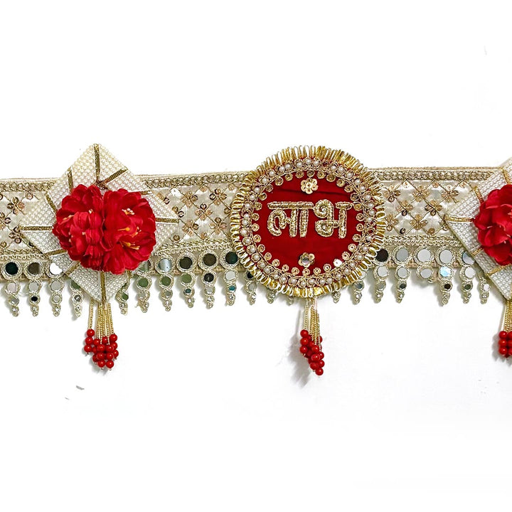 Shubh Labh Mirror Lace Toran for Home &amp; Office Entrance | Mandir Decoration | Decorative Door Hanging Bandanwar