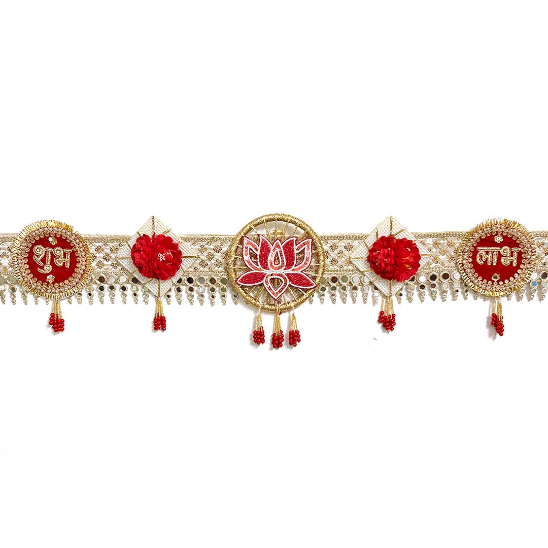 Shubh Labh Toran for Home &amp; Office Entrance | Mandir Decoration | Decorative Door Hanging Bandanwar