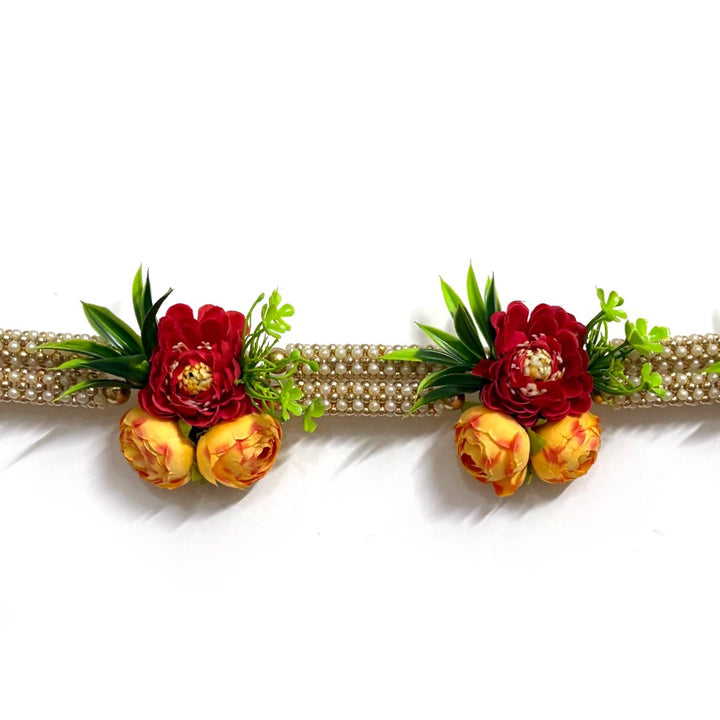 Pearl Beads Yellow Peonies Toran for Home &amp; Office Entrance | Mandir Decoration | Decorative Door Hanging Bandanwar