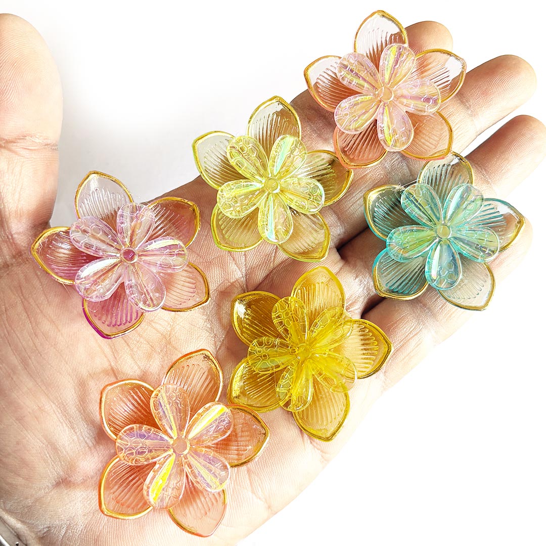 Acrylic flower D2 pack of 10 for Wedding & Festive Decoration, DIY Art & Craft