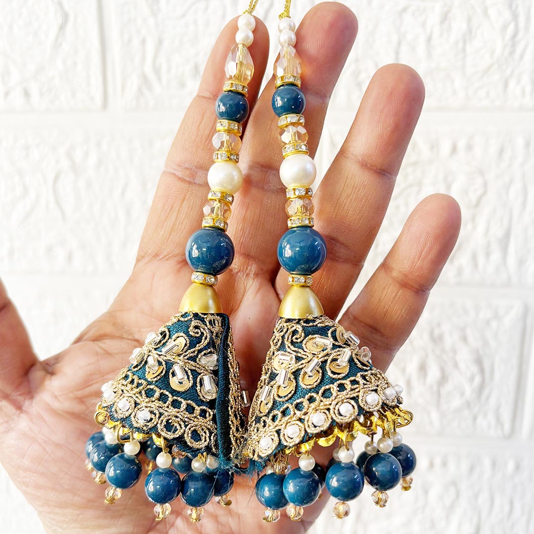 Handmade cone beads Latkan Tassel pack of 2 for Saree Pallu, Blouse, Suits, Dupatta, Lehenga decor