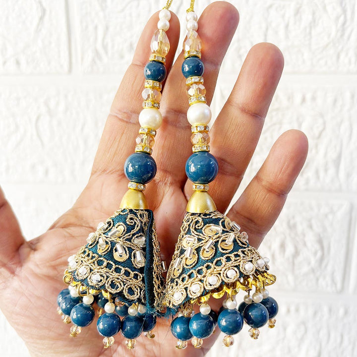 Handmade cone beads Latkan Tassel pack of 2 for Saree Pallu, Blouse, Suits, Dupatta, Lehenga decor