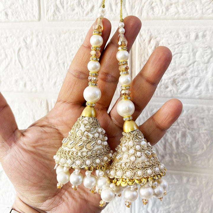 Handmade cone beads Latkan Tassel pack of 2 for Saree Pallu, Blouse, Suits, Dupatta, Lehenga decor