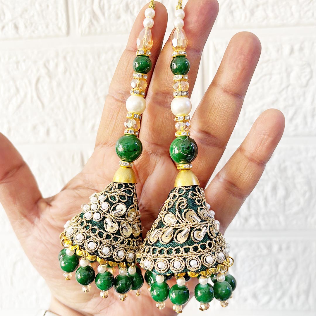 Handmade cone beads Latkan Tassel pack of 2 for Saree Pallu, Blouse, Suits, Dupatta, Lehenga decor