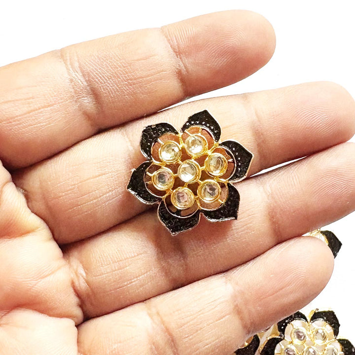 Flower Shape Kundan Connector Pack of 10 for Jewelry Making | Adikala Craft