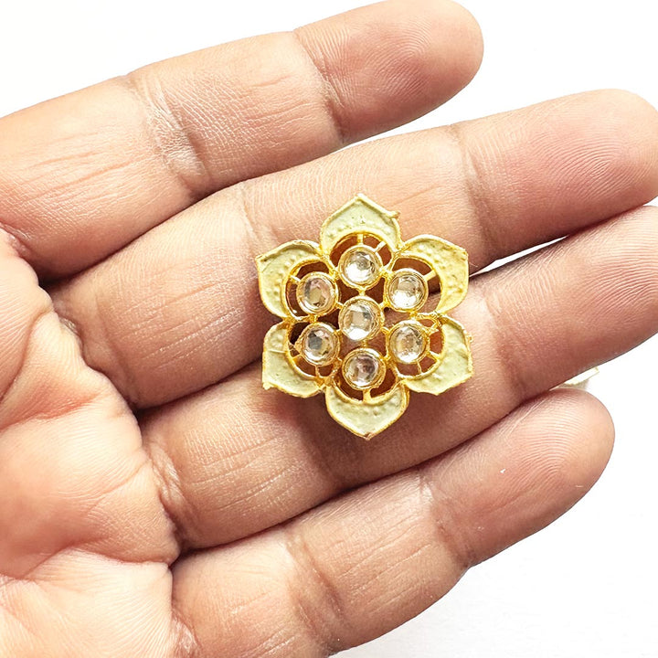 Flower Shape Kundan Connector Pack of 10 for Jewelry Making | Adikala Craft