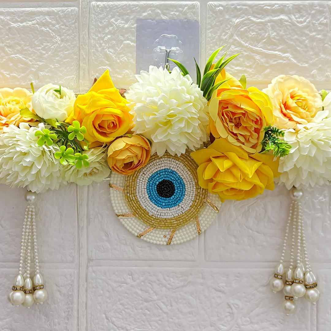 Yellow Floral Toran Hanging for Home & Office Entrance | Mandir Door Hanging Bandanwar