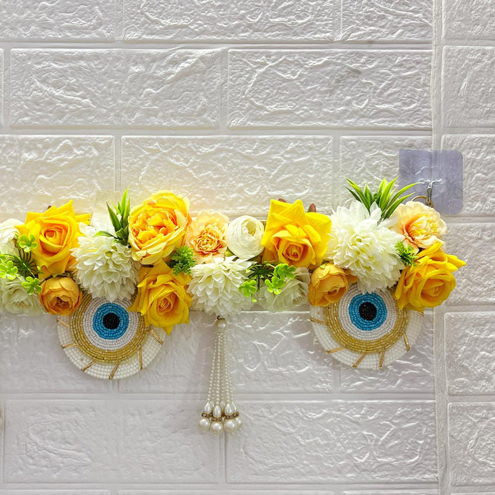 Yellow Floral Toran Hanging for Home & Office Entrance | Mandir Door Hanging Bandanwar