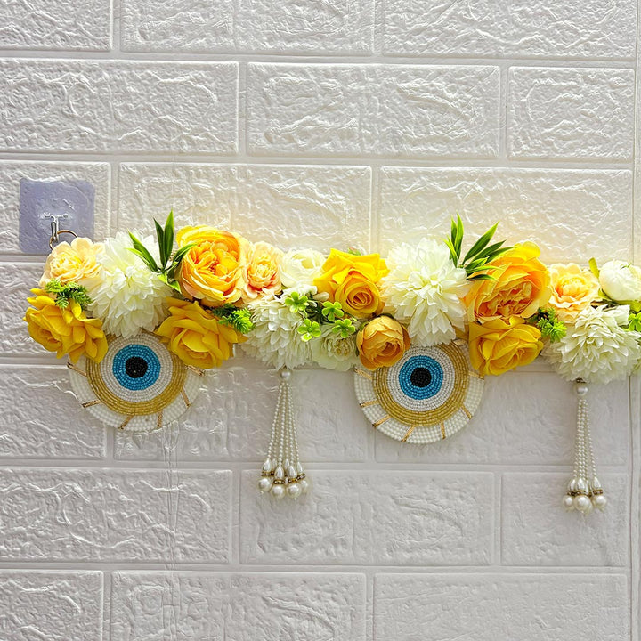 Yellow Floral Toran Hanging for Home & Office Entrance | Mandir Door Hanging Bandanwar