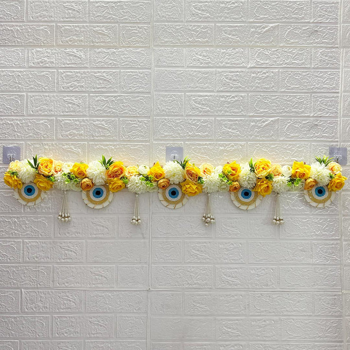 Yellow Floral Toran Hanging for Home & Office Entrance | Mandir Door Hanging Bandanwar