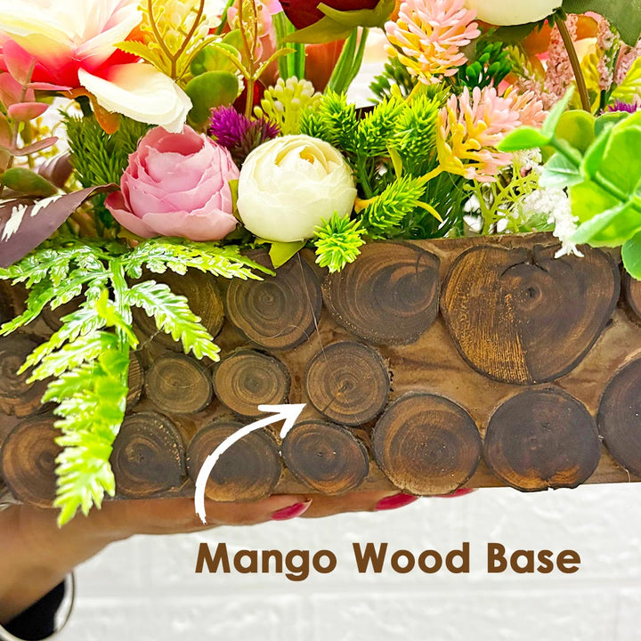 Maroon Decorative flower Wooden centerpieces For wedding, Party & home table decor