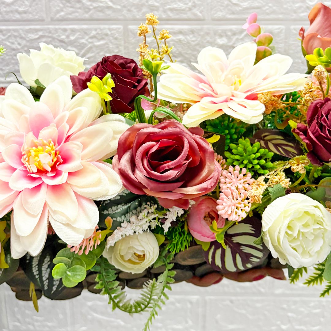 Maroon Decorative flower Wooden centerpieces For wedding, Party & home table decor