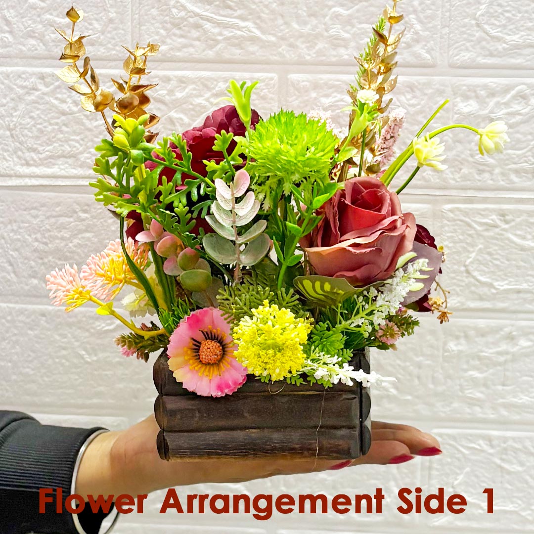 Maroon Decorative flower Wooden centerpieces D1 For wedding, Party & home table decor