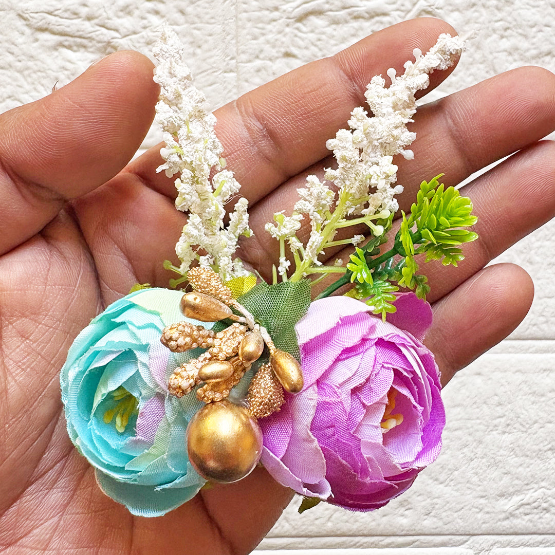 2 Peonies Bunch Pack of 6 for Trousseau & Gift Packaging | Wedding & Festive Decoration