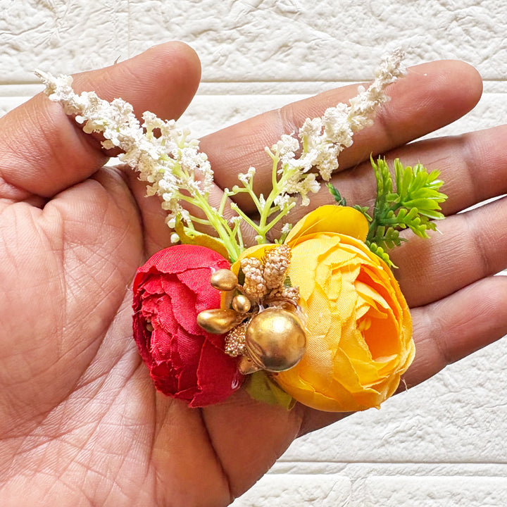 2 Peonies Bunch Pack of 6 for Trousseau & Gift Packaging | Wedding & Festive Decoration