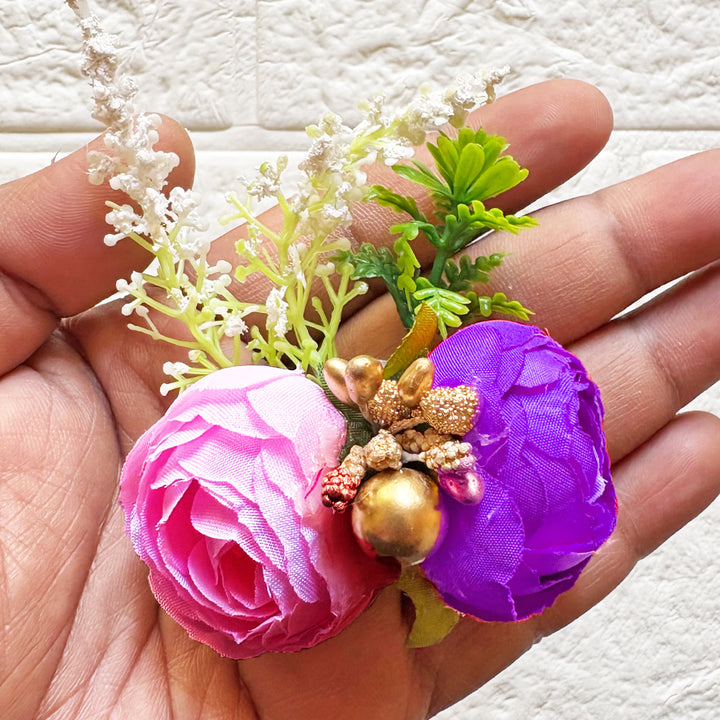 2 Peonies Bunch Pack of 6 for Trousseau & Gift Packaging | Wedding & Festive Decoration