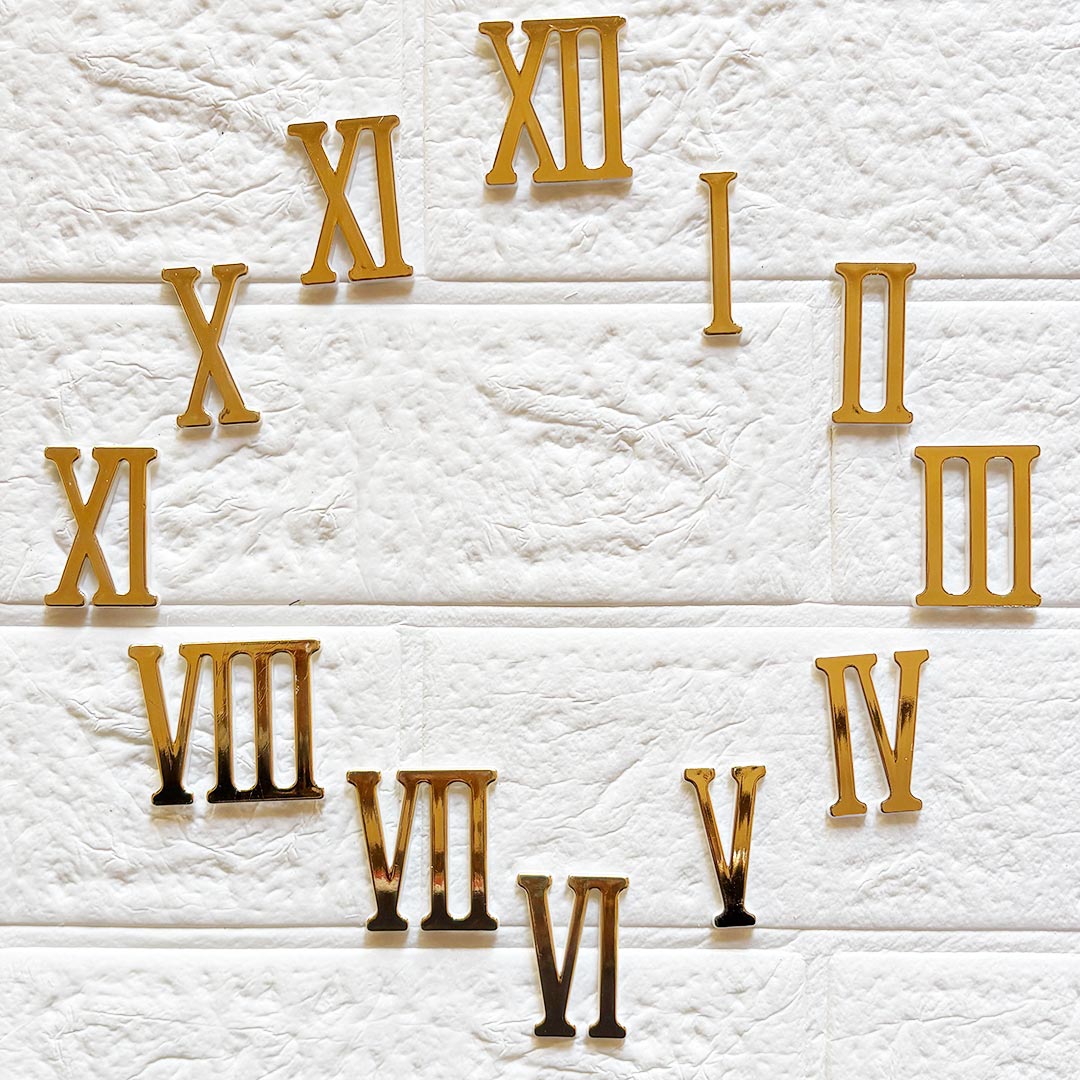 Golden Roman Clock Numbers for Resin Wall Clock, DIY Art &amp; Craft Clock Accessories
