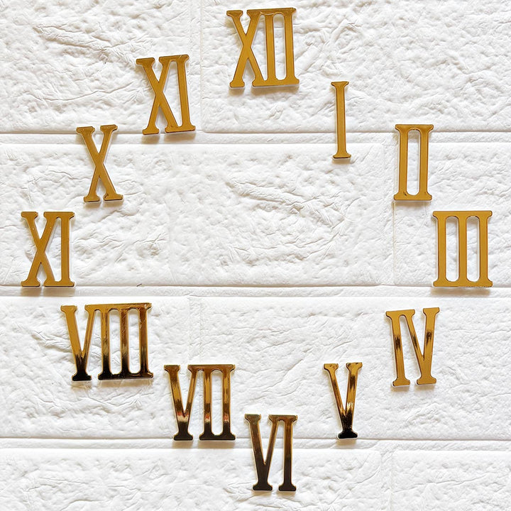 Golden Roman Clock Numbers for Resin Wall Clock, DIY Art &amp; Craft Clock Accessories