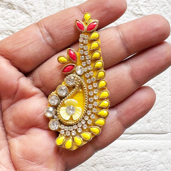 Ganesha's trunk Velvet Rhinestone Patch Pack of 10 For Saree, Blouse, Dupatta and DIY art & Craft