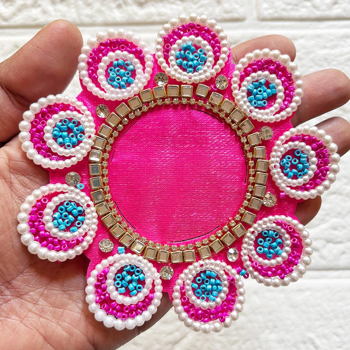 Beaded Rhinestones Flower Shape Patch Pack Of 4 For Tealight, DIY Art &amp; Crafts