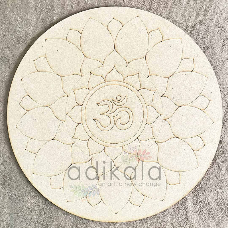Mandala Om Engraved Design Wall Plate Base For Lippon Art