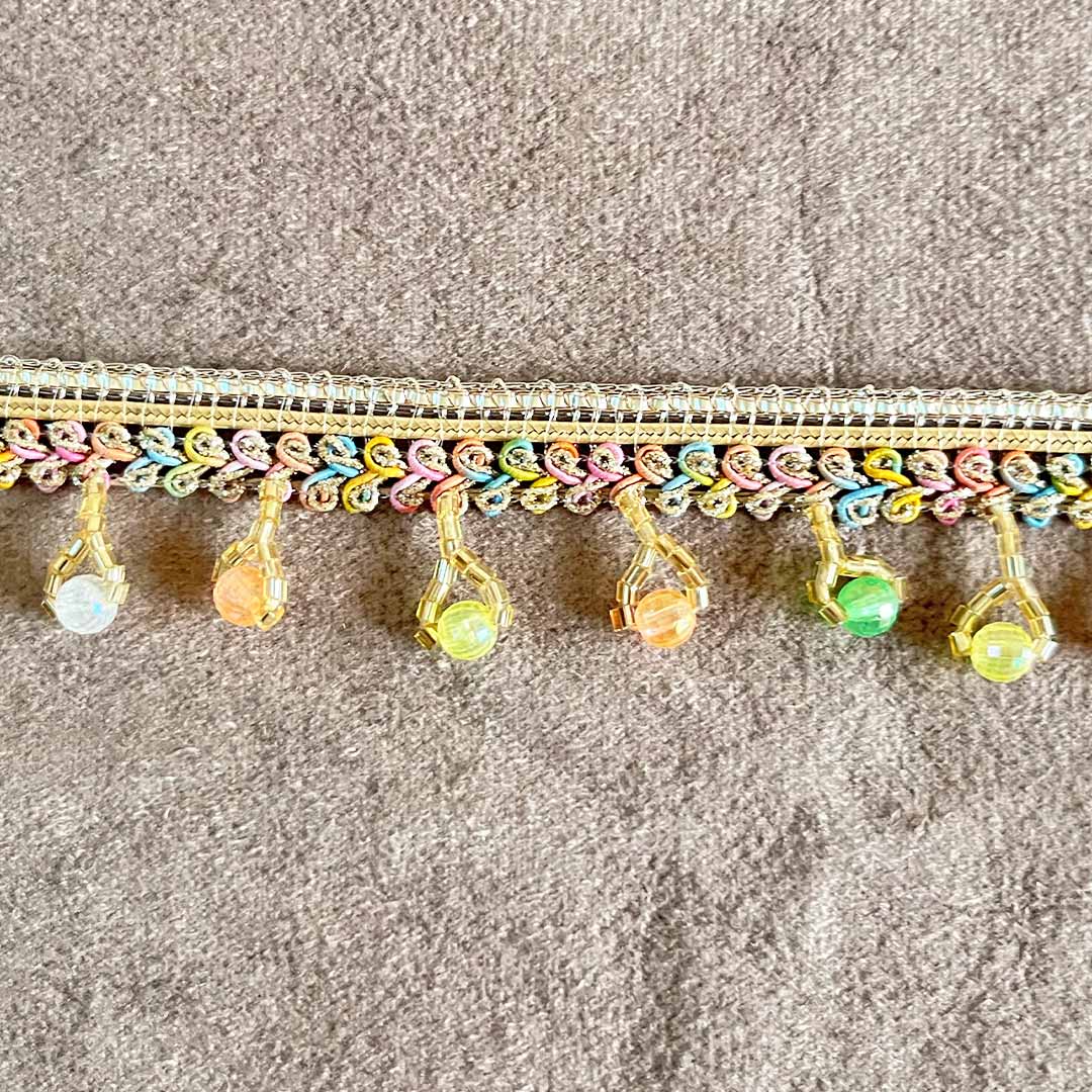 Multicolored Beads Hanging Lace - ( 8mtr )