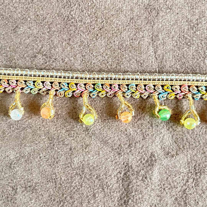 Multicolored Beads Hanging Lace - ( 8mtr )