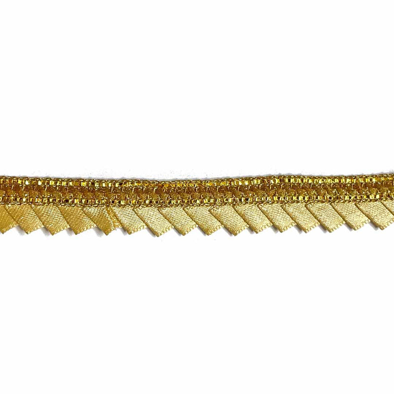 Golden Color Satin Ribbon Samosa Lace - ( 9mtr )