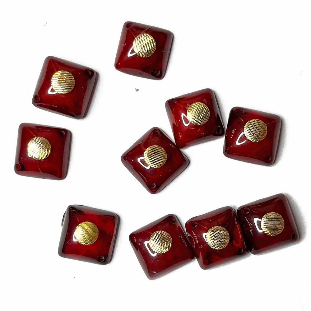 Maroon Color Button | Maroon Square Shape Button | Golden Square Acrylic Button | Buttons Set of 10 | Golden Acrylic Button | Fancy Buttons | Dress Making button | Round Shape Button | Buttons | Dress making Button | Beautiful Button | Hobby Craft | Adikala craft Store | Adikala India | Adikala