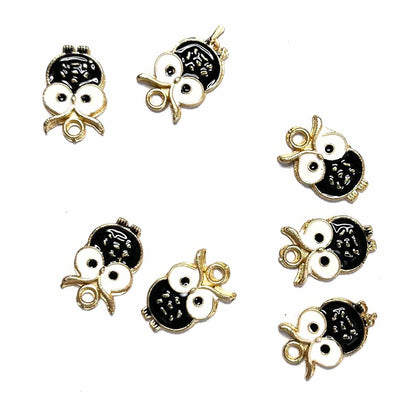 White Color Owl Top Whole Metal Charms | Black Color Owl Top Whole Metal Charms | Metal Charms | Owl Shape Metal charms | Decoration | Dress Making | Craft Making | Adikala 