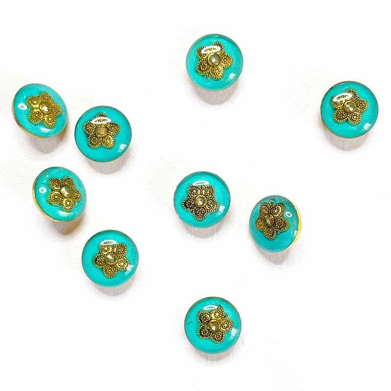 Firozi Button | Firozi Fancy button | Crystal Stones Button | Golden Metal Flower Button | Crystal Button | Round Shape Button | Fancy Buttons | Dress Making button | Round Shape Button | Buttons | Dress making Button | Beautiful Button | Hobby Craft | Adikala craft Store | Adikala India | Adikala