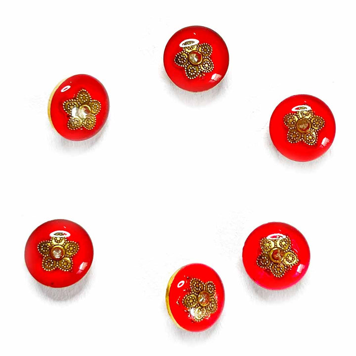 Red Button | Red Fancy button | Crystal Stones Button | Golden Metal Flower Button | Crystal Button | Round Shape Button | Fancy Buttons | Dress Making button | Round Shape Button | Buttons | Dress making Button | Beautiful Button | Hobby Craft | Adikala craft Store | Adikala India | Adikala