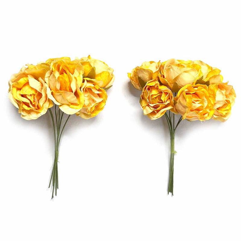 Yellow Color Roses | Flower Bunch | Roses Flower | Artificial Flower | Artificial | Wedding Decoration | Adikala Craft Store | Adikala