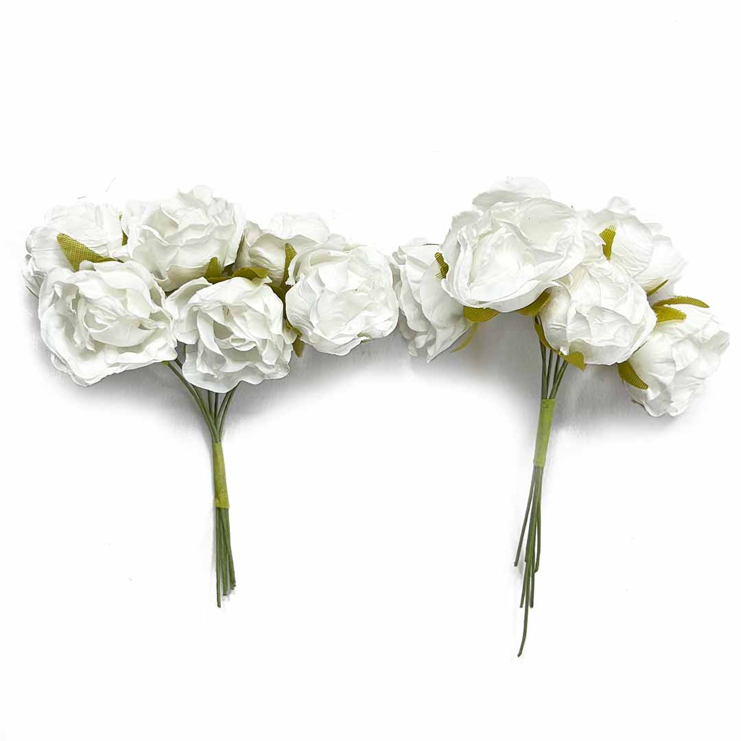 Off White Color Roses White Color Roses Flower Bunch 2 – Adikala - Craft Store