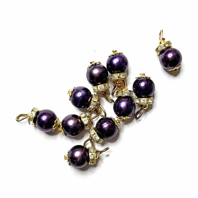 Purple Beads With Golden Hanging