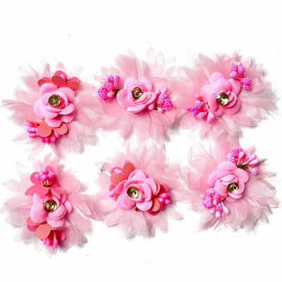 Baby Pink Flower | Pink Color Tissue Flower | Pollen Flower | Flower Set of 6 | Tissue With Matching FLower | Adikala Craft Store | adikala