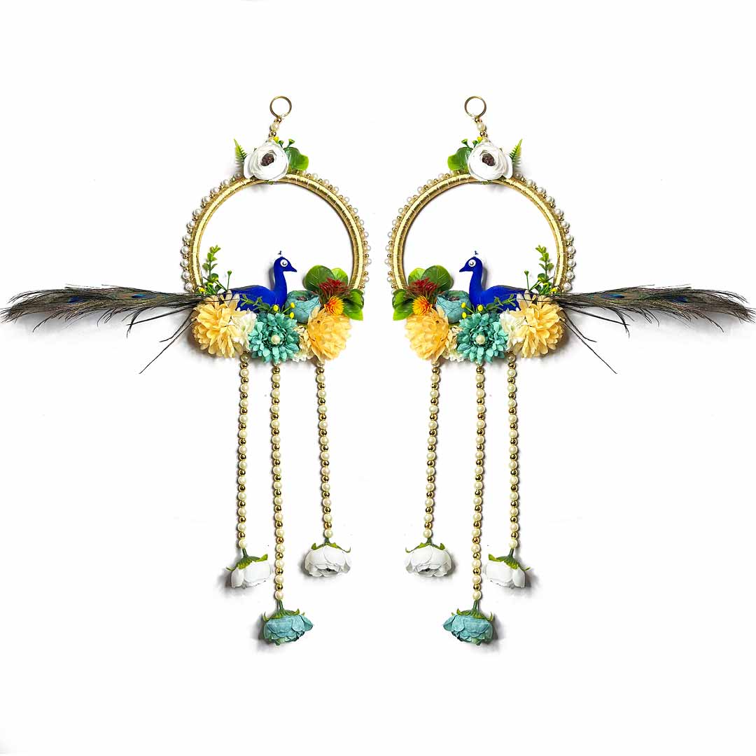 Peacock | Floral Peacock | Floral Hanging Peacock | Hanging Set of 2 | Craft | Art | hanging Set of 2 | Craft Shop Near Me | Adikala Craft Store | Adikala  