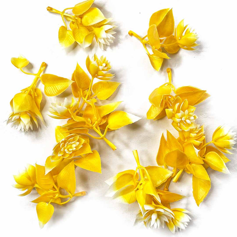 Yellow Color Flower | Yellow Color Shaded Leaf Filler | Filler Set of | Decoration | Crafting | Weddings | Shadi | Indian Craft | Indian Art | Adikala Craft STore | Adikala