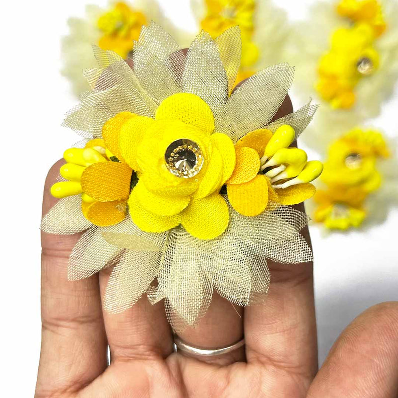 Light Yellow Flower | Yellow Color Flower | Tissue Flower | Flowers | Pollen Flowers | Flowers | Flower Shop | Wedding | Shadi | Decoration | Crafting | Tissue With Matching Flower | Adikala Craft STore | Adikala 