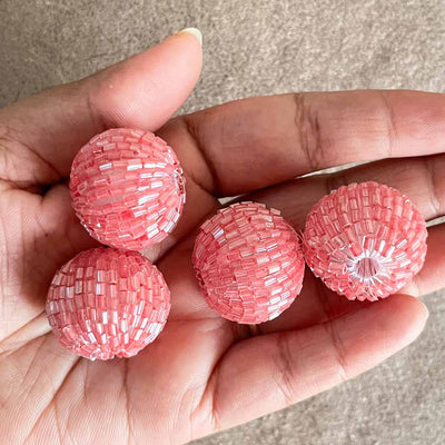 Pink Color Katdana Beads Pack Of 10