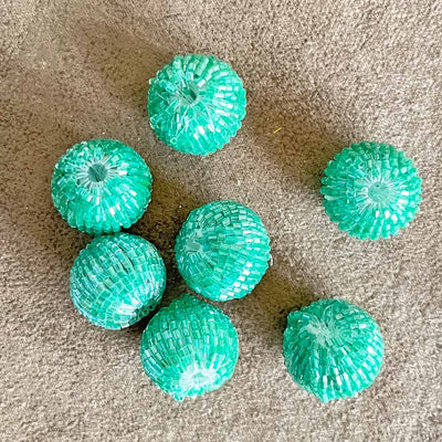 Teal Green Color Katdana Beads Pack Of 10