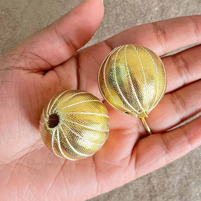Big Size Golden Gota Round Beads Pack Of 20